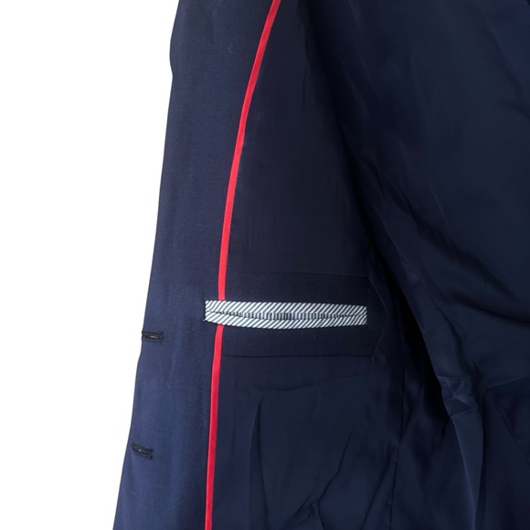 J Crew Dalton Navy Blue Blazer Jacket Tollegno 1900 Italian Wool Petites 6P - Picture 6 of 9